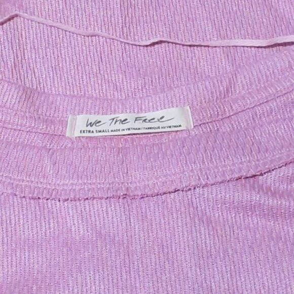Free People We The Free Pink Snowy Thermal Side Split Long Sleeves  Extra Small - Picture 9 of 9